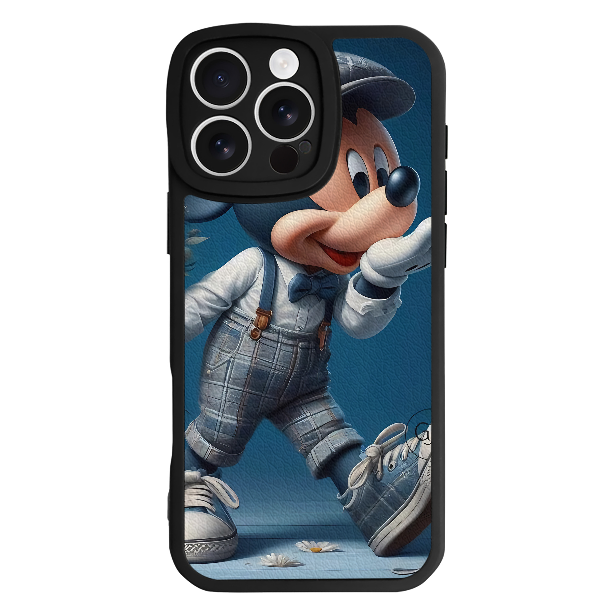 （画像用） ミッキーマウス Mickey Mouse 【iPhone 16シリーズ対応】シリコンスマホケース（レザー調） 材質：シリコン